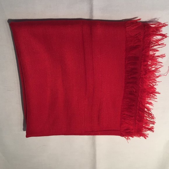 Red Cotton Scarf - Picture 3 of 4